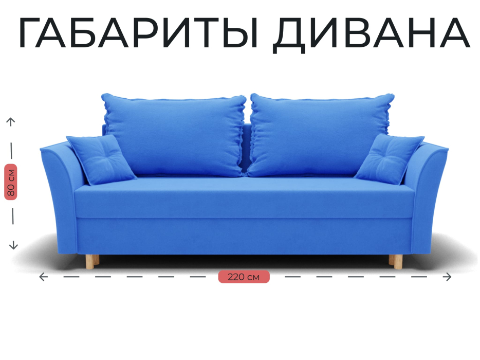 Диваны еврокнижки, Прямой диван Наоми,еврокнижка,велюр