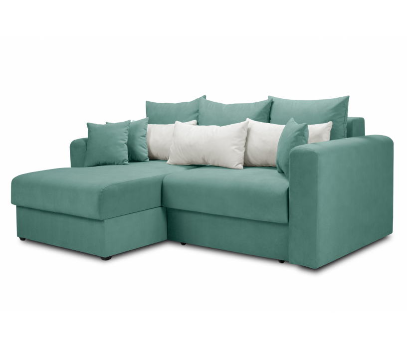 Диваны угловые в гостиную, Диван угловой еврокнижка со спальным местом Мэдисон, микровелюр