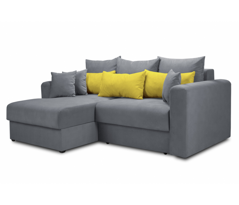 Диваны угловые в гостиную, Диван угловой еврокнижка со спальным местом Мэдисон, микровелюр