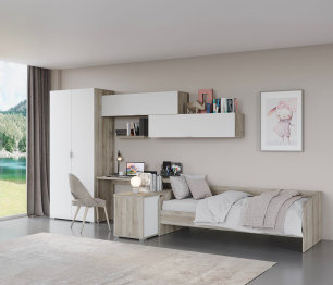 Шкаф Анима ШК-3002, дуб серый, белый