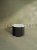 Журнальные столики, Стол круглый журнальный с чёрным металлическим подстольем TRUBIS Wood M 60