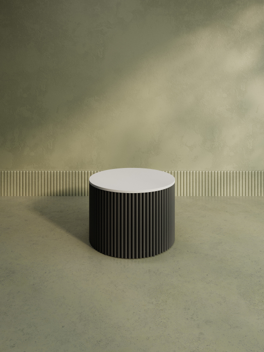 Журнальные столики, Стол круглый журнальный с чёрным металлическим подстольем TRUBIS Wood M 60