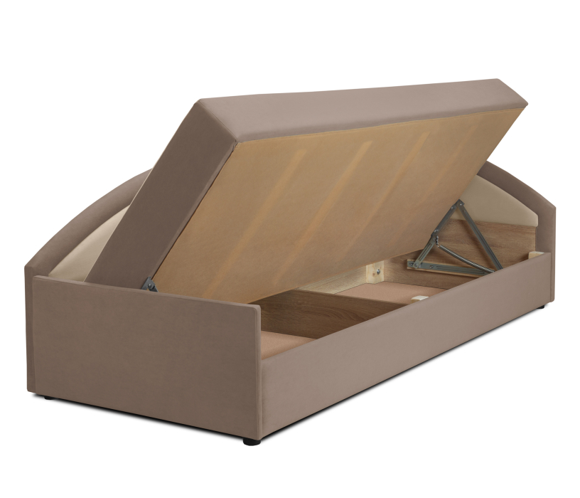 Мягкая кровать, Кровать тахта угловая Дельта с подъемным механизмом, велюр