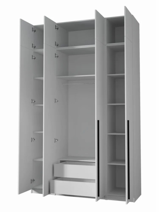 Шкафы, Шкаф для одежды распашной с ящиками 4-х дверный с антресолью, София, 2600х1600х520 мм