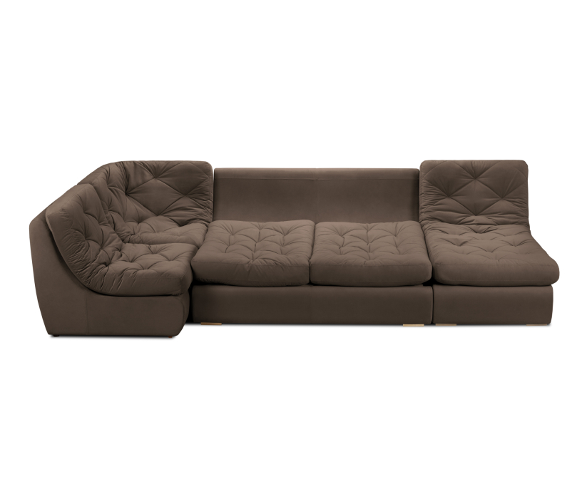 Диваны угловые в гостиную, Диван модульный Борнео со спальным местоп П-образный, велюр