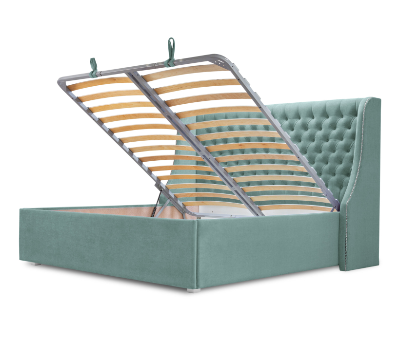 Мягкая кровать, Кровать с мягким изголовьем Пандора 1400, микровелюр