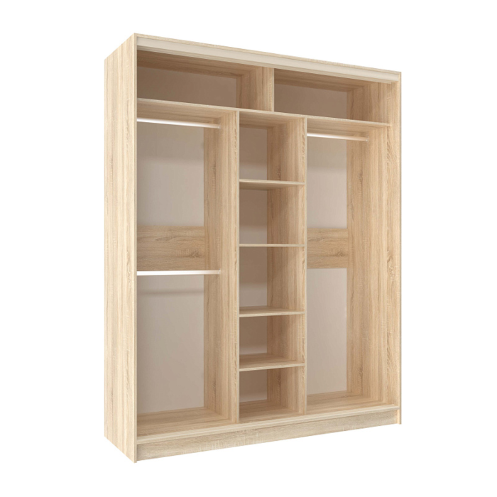 Шкафы-купе, Шкаф-купе 3-дв  Домашний 1800 зеркало/лдсп  (в2295*ш1800*г595)