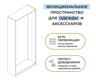 Шкаф двухдверный Макс 1000 мм, вариант №4 (ЛДСП)