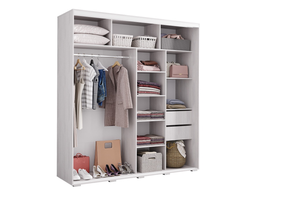 Шкафы-купе 2-х дверные, Шкаф-купе с зеркалом Крафт-7