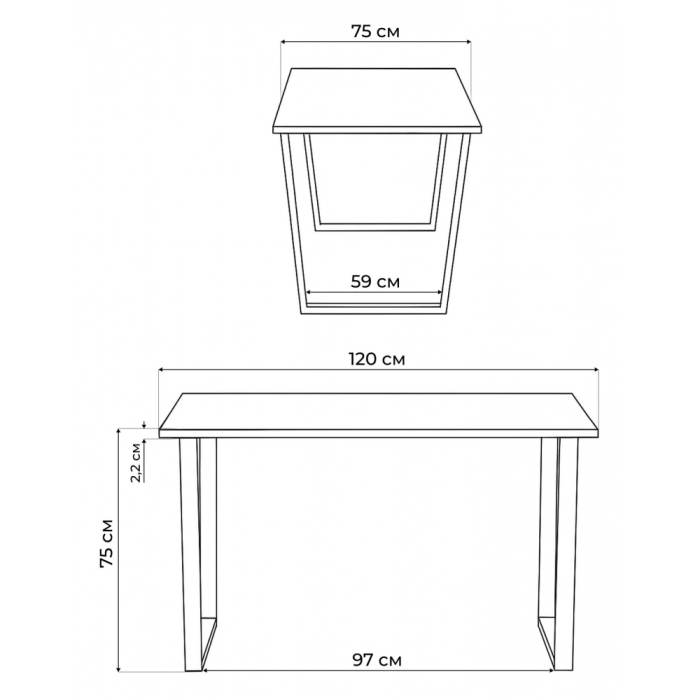 Обеденные столы, Стол деревянный Лота Лофт 120 22 мм (белый матовый)