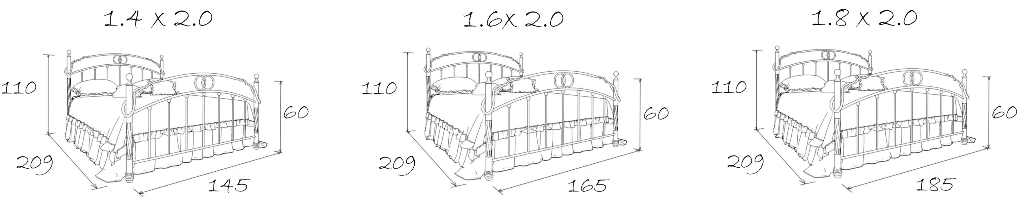 Кованые кровати, Кованая кровать Лацио 1.8 с одной спинкой