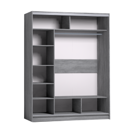 Шкаф-купе 2-дв  Strike 1600 зеркало/лдсп  (в2105*ш1600*г595)