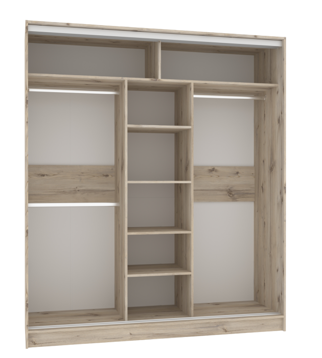 Шкафы-купе 3-х дверные, Шкаф-купе 3-дв  Strike 1800 зеркало/лдсп  (в2105*ш1800*г595)