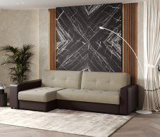 Диваны угловые в гостиную, Диван-кровать угловой Атланта 2 еврокнижка,велюр+экокожа