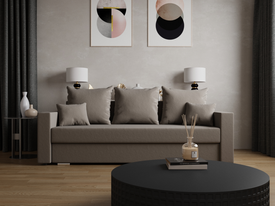 Диваны с ящиком для белья, Прямой диван Олимп-1 ПБ, велюр