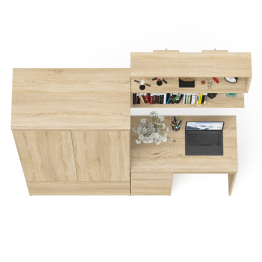 Шкаф-комод Мори МШ900.1 с письменным однотумбовым столом левый и открытой полочкой для книг