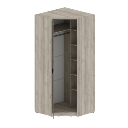 Шкаф угловой Шер ШК-2321, дуб серый/айронвуд серебро