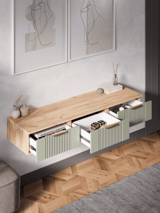 Гостиная, ТВ тумба подвесная Ингрия Luxe 3