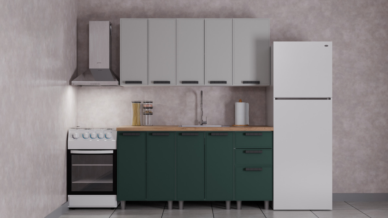 Кухонные гарнитуры, ГК Аленушка 1,6м Магнолия (без столешницы)