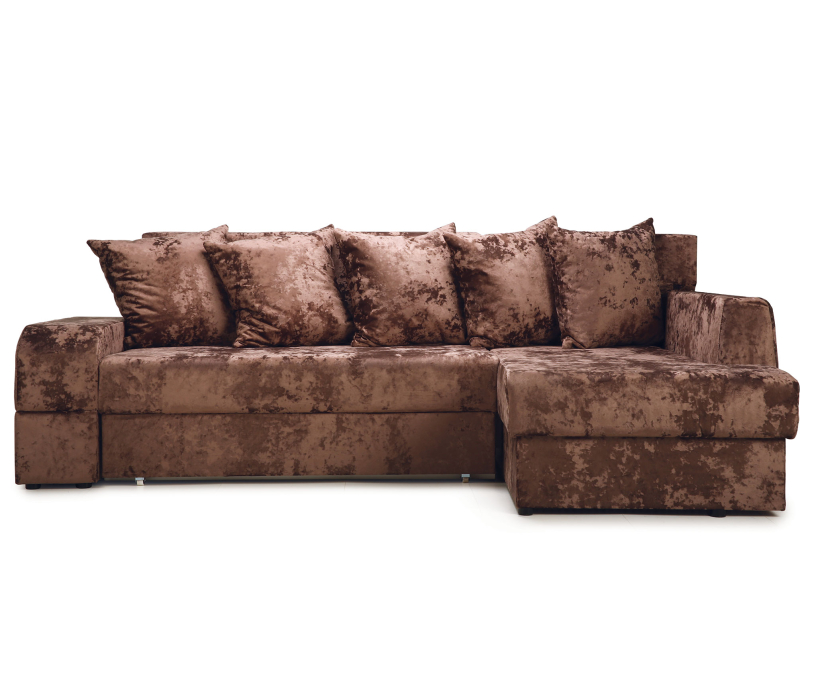 Диваны угловые в гостиную, Угловой диван Марго 1 правый, велюр