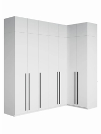 Угловой шкаф для одежды распашной с ящиками и антресолью, София, 2600х2500х1300мм