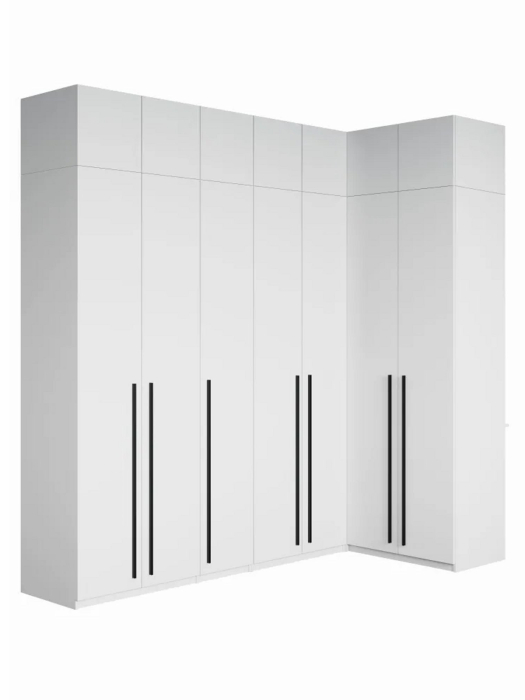 Шкафы, Угловой шкаф для одежды распашной с ящиками и антресолью, София, 2600х2500х1300мм