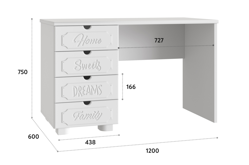 Прямые, Стол письменный ДримСтар ДС-4