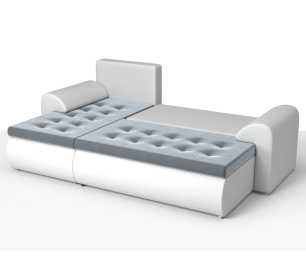 Угловой диван Ванкувер левый, экокожа/велюр