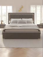 Мягкая кровать, Кровать Валенсия с подъемным механизмом 180х200 см велюр, серебро