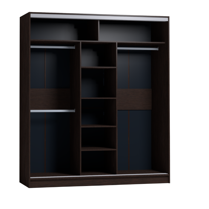 Шкафы-купе 3-х дверные, Шкаф-купе 3-дв  Strike 1800 зеркало/лдсп  (в2105*ш1800*г595)