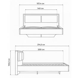 Полутороспальная кровать Клауд парящая 140х200