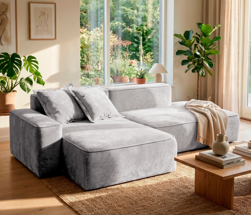 Диваны еврокнижки, Диван угловой "Бали"со спальным местом, микровелюр