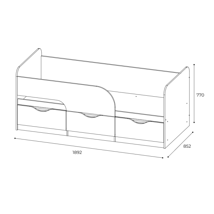 Кровати одноярусные, Кровать детская 0,9 м Стандарт КР-22