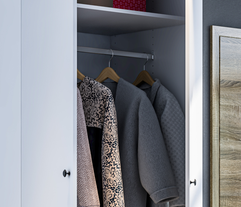 Для одежды, Шкаф 2х дверный Макс 1000 Белый