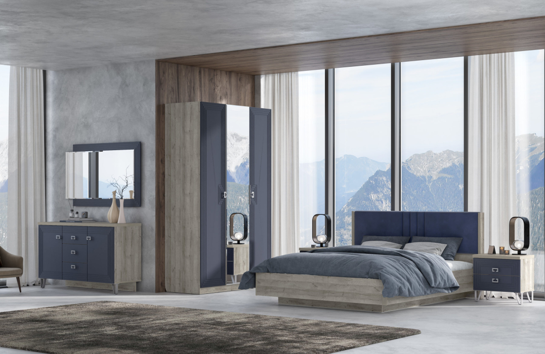 Зеркала в спальню, Зеркало Лежер З-3102, холст сапфировый