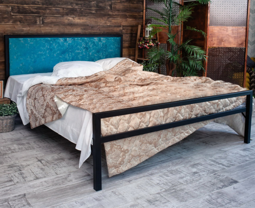 Кровати 140х200, Кровать в стиле лофт Лоренцо 1.4 (Черный)