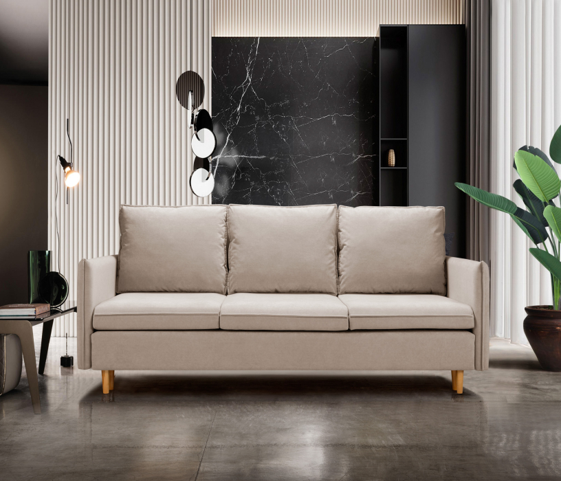 Диваны кровати со спальным местом, Диван кровать прямой Оливер,микровелюр