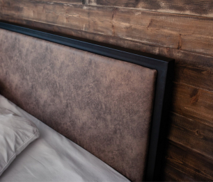 Кровать в стиле лофт Лоренцо 1.4 (Черный)