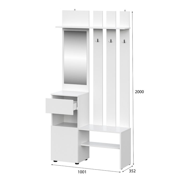 Прихожие, Вешалка с зеркалом Токио