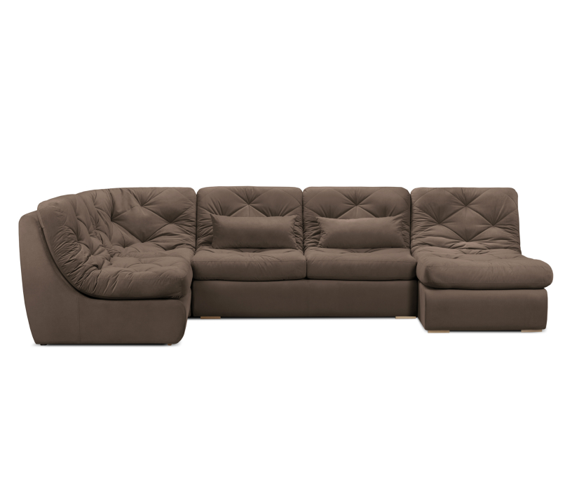 Диваны угловые в гостиную, Диван модульный Борнео со спальным местоп П-образный, велюр