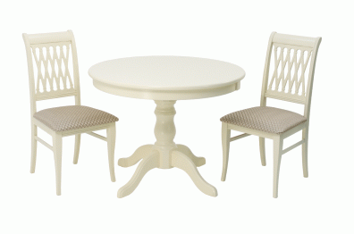 Обеденная группа Брамос К 100 слоновая кость со стульями Рич слоновая кость ромб бежевый