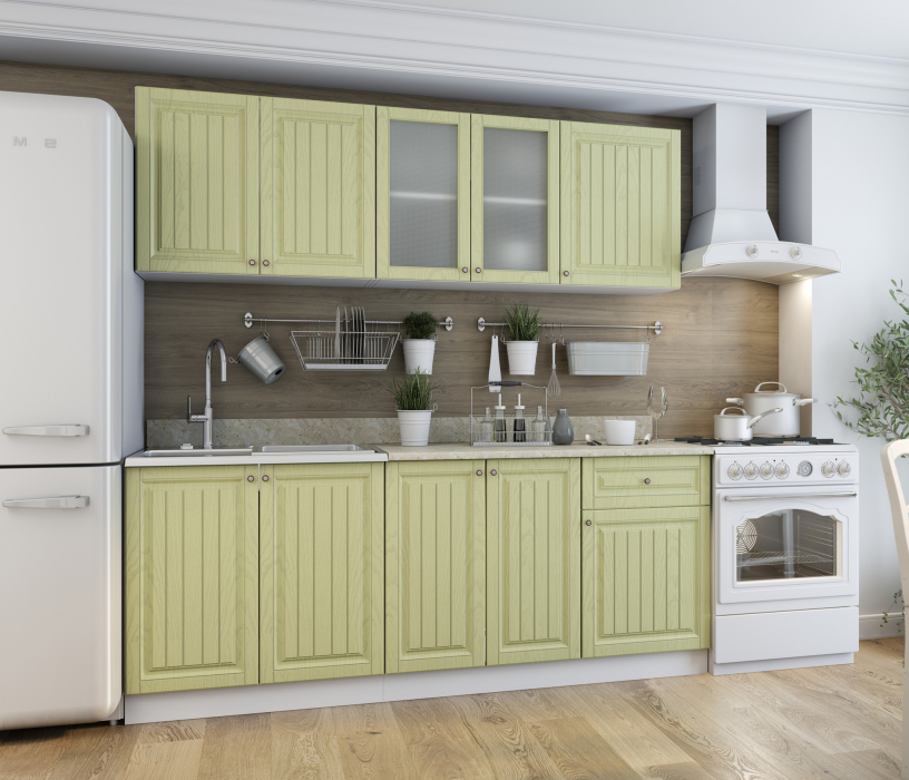 Кухонные гарнитуры, Кухня Хозяюшка 2,0 м Фисташка МДФ