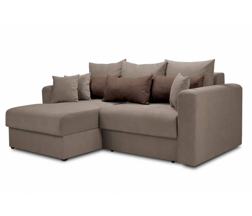 Диваны угловые в гостиную, Диван угловой еврокнижка со спальным местом Мэдисон, микровелюр