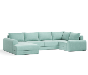 Угловой диван Модерно П-образный, велюр