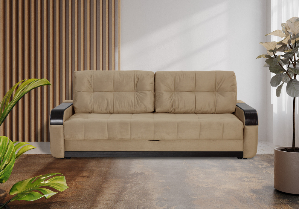 Диваны кровати со спальным местом, Прямой диван Татьяна 5 БД, еврокнижка, велюр