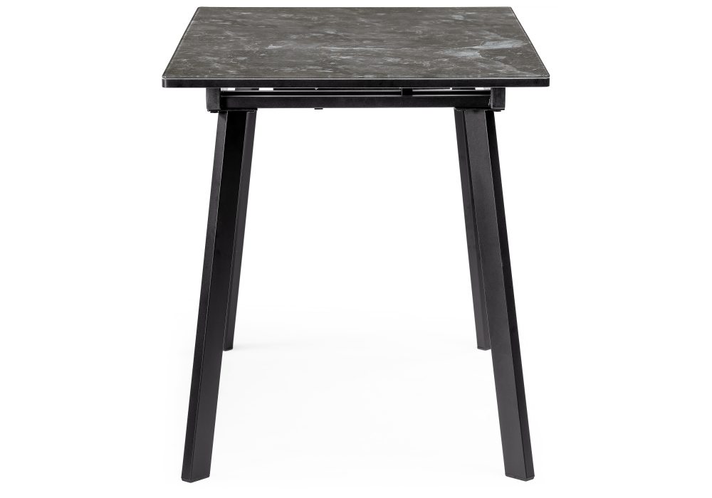 Обеденные столы, Стол стеклянный Агни 110 королевский мрамор/черный матовый 