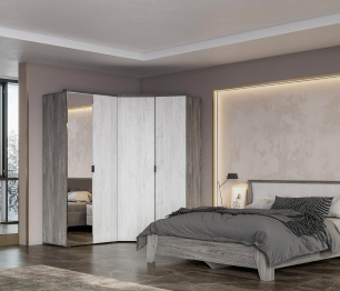 Шкаф Шаде ШК-2910, черный ясень, санторини белый