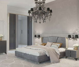 Тумба прикроватная Шер ТП-2301, дуб серый/айронвуд серебро