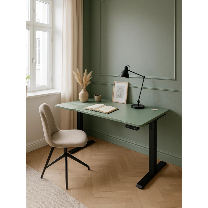 Прямые компьютерные столы, Компьютерный стол Маркос с механизмом подъема 140х80, черный