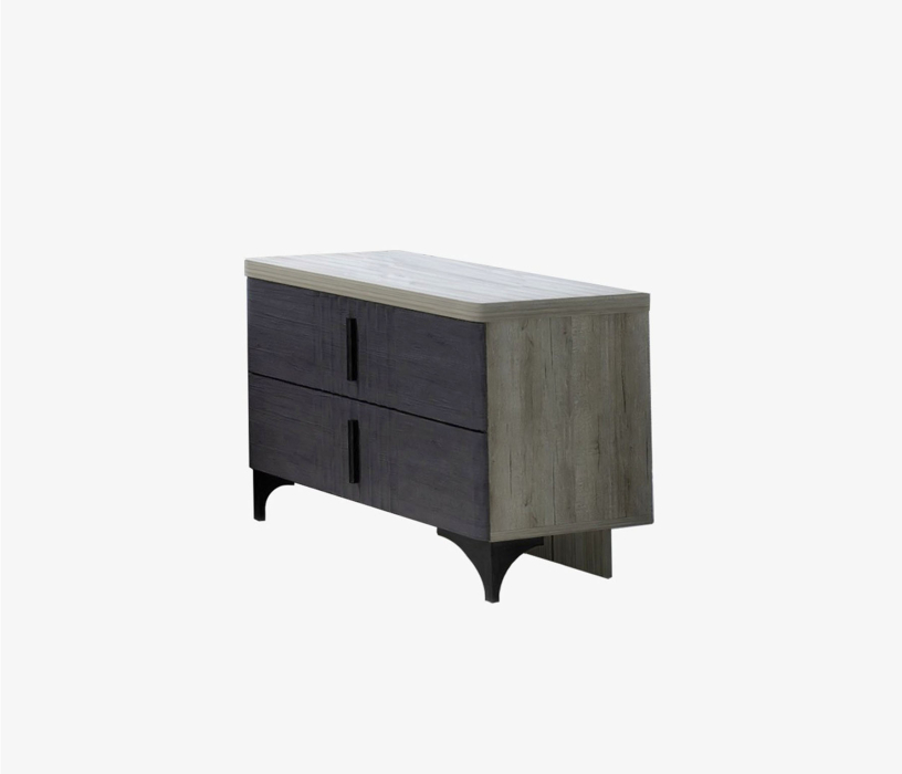 Прикроватные тумбы, Тумба прикроватная Шер ТП-2301, дуб серый/айронвуд серебро